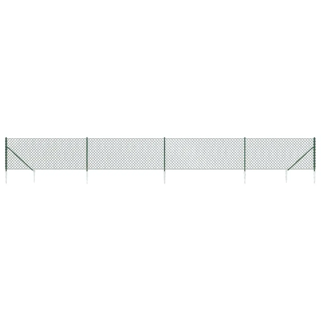 Chain Link Fence Green Steel 1x10m Outdoor Garden Barrier Enclosure