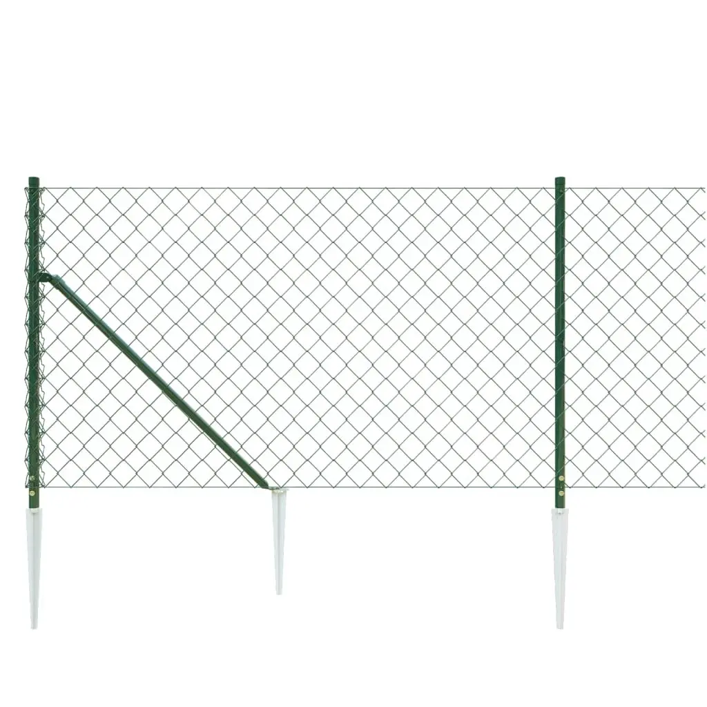 Chain Link Fence Green Steel 1x10m Outdoor Garden Barrier Enclosure