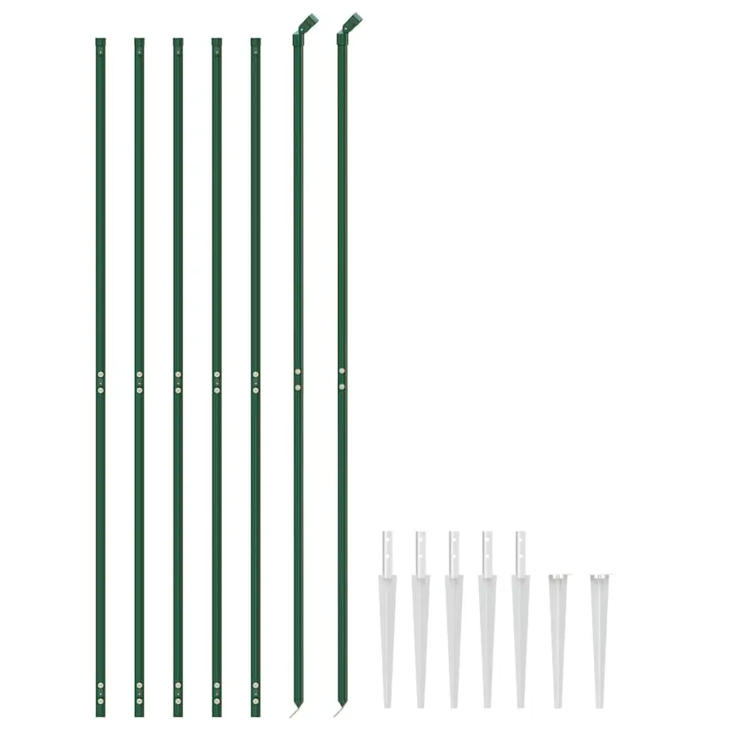 Chain Link Fence Panel Steel Green 1.6x10m Durable with Spike Anchors for Secure Barrier Enclosure