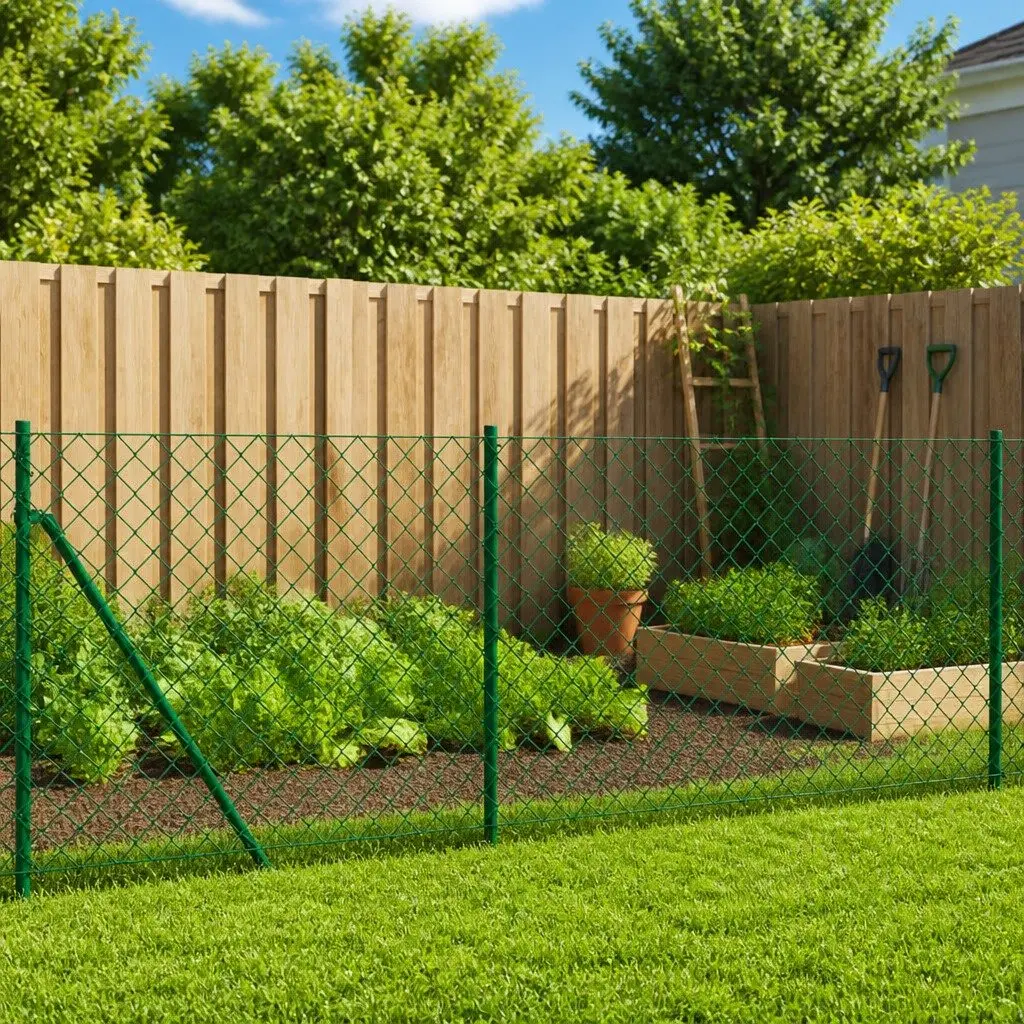 0.8x25m Green Chain Link Fence for Various Uses