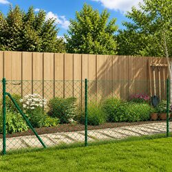 Practical Chain Link Fence Panel for Secure Enclosures - Green 0.8 x 10m