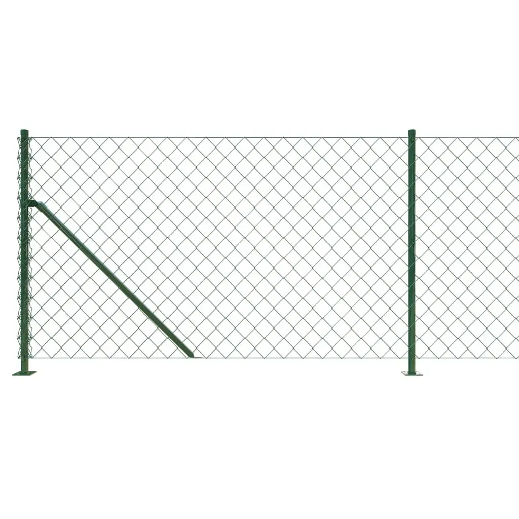 Chain Link Fence Panel Steel Green 0.8 x 10m