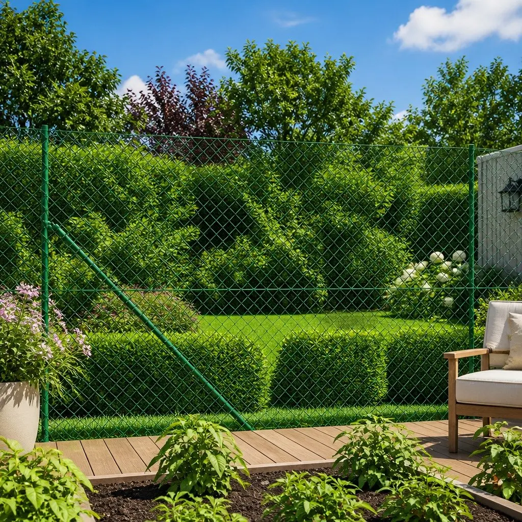 Green Chain Link Fence Panel