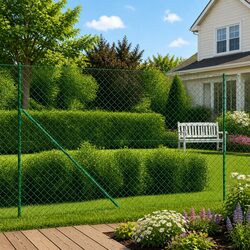Practical Green Chain Link Fence Panel 1.8x25m for Outdoor Use