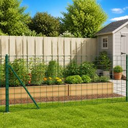 Practical 1x25m Green Wire Mesh Fence for Gardens