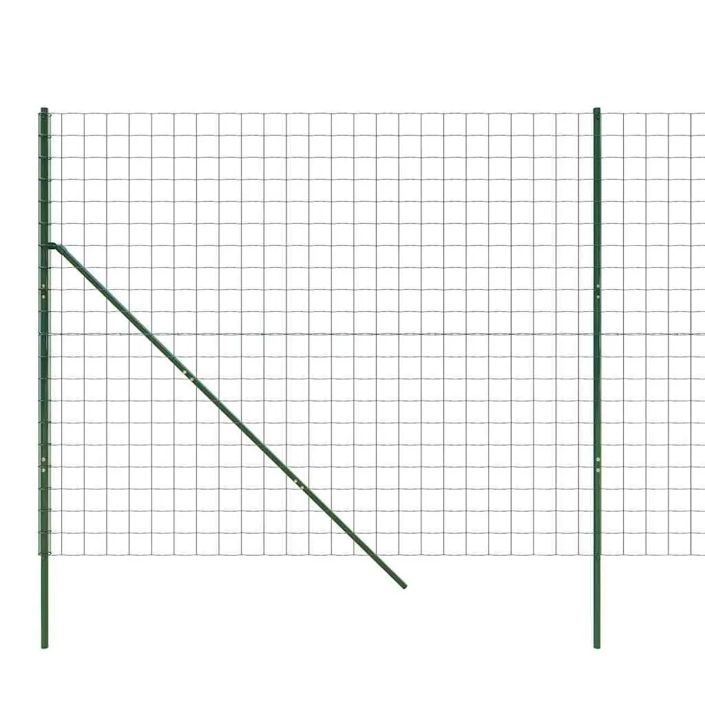 Wire Mesh Fence Panel Green Galvanised Steel 1.4x25m Outdoor Barrier Garden Enclosure