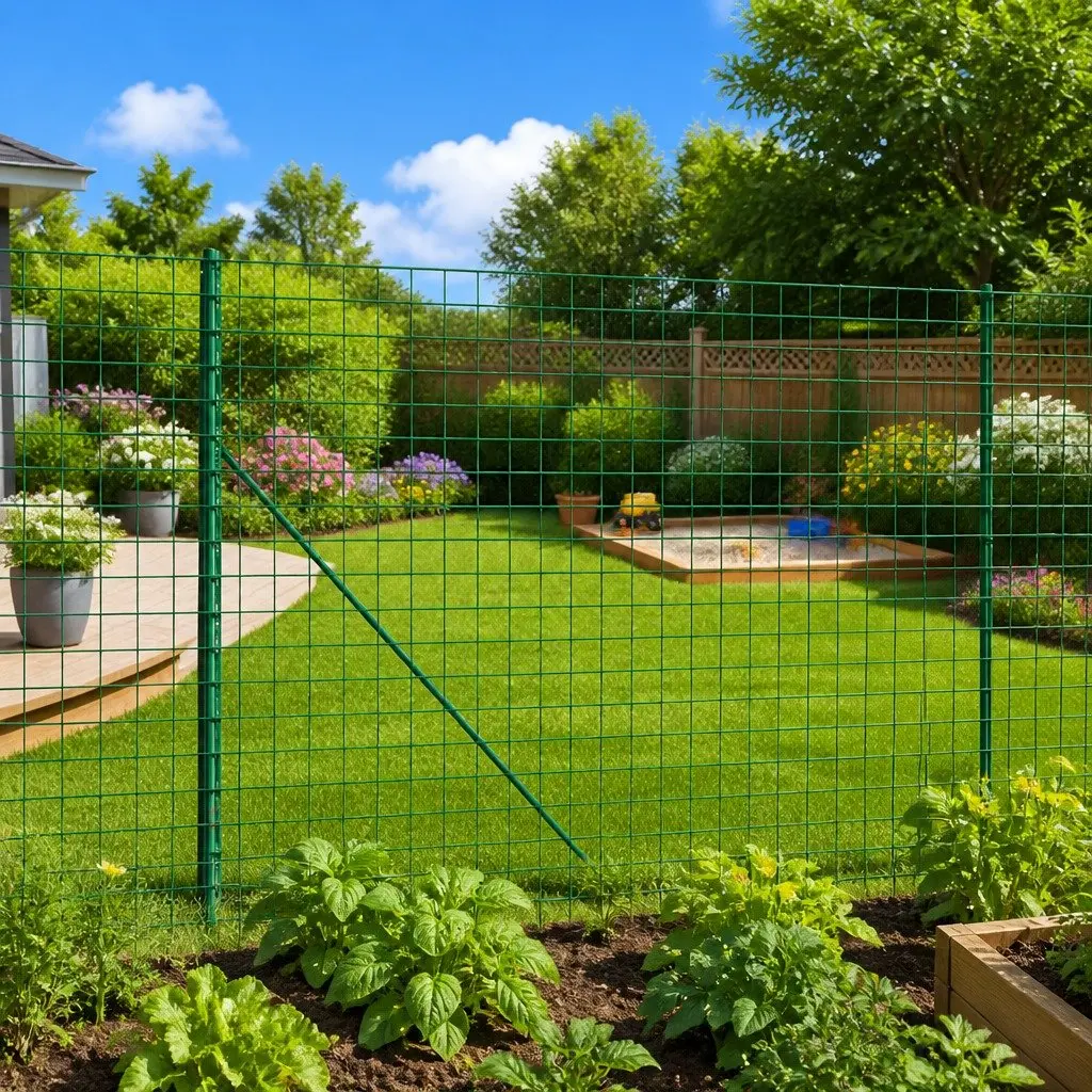 Wire Mesh Garden Fence Panel Galvanised Steel 1.6 x 25 m Green Durable Enclosure