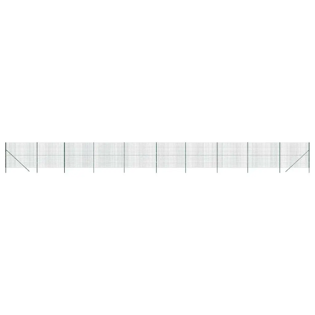 Wire Mesh Garden Fence Panel Galvanised Steel 1.6 x 25 m Green Durable Enclosure