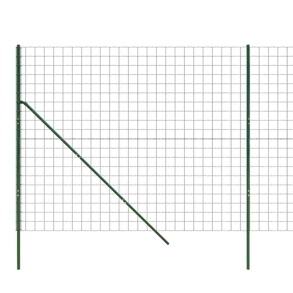 Wire Mesh Garden Fence Panel Galvanised Steel 1.6 x 25 m Green Durable Enclosure