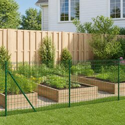 Practical Green Wire Mesh Fence Panel with Spike Anchors 1.1m x 25m