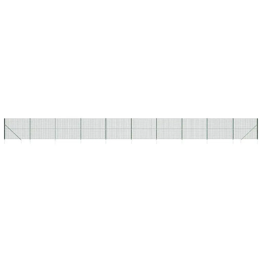 Wire Mesh Fence Steel Green 1.4 x 25m with Spike Anchors