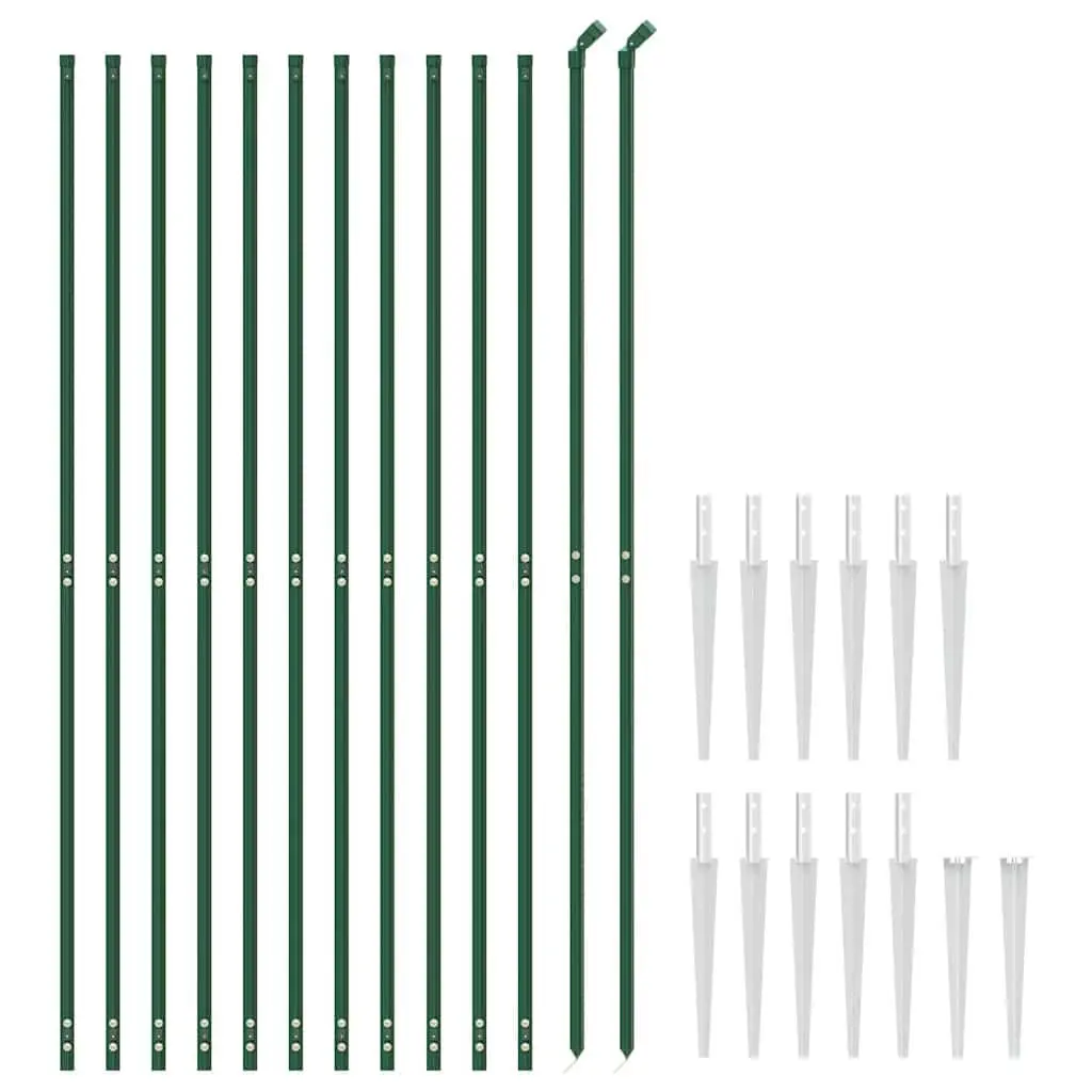 Wire Mesh Fence Steel Green 1.4 x 25m with Spike Anchors