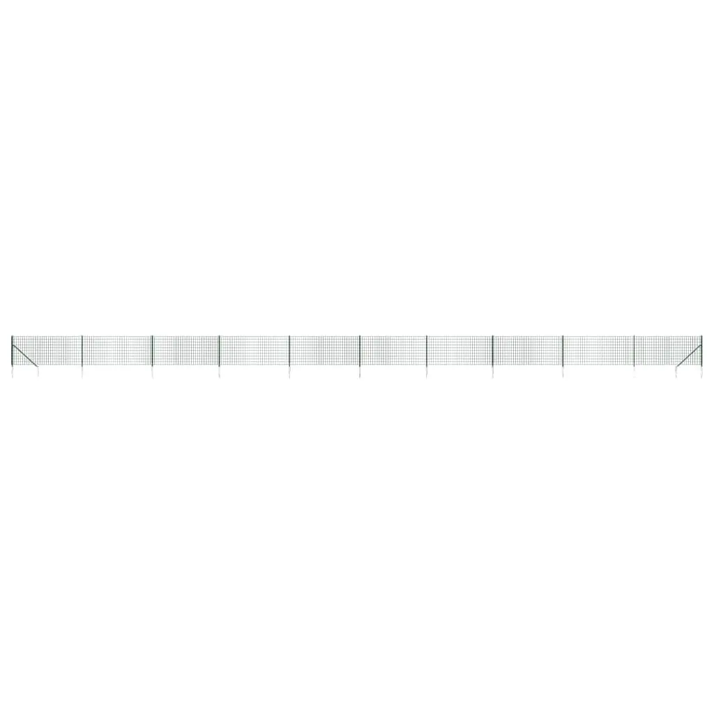 Wire Mesh Fence Panel Steel Green 1x25m