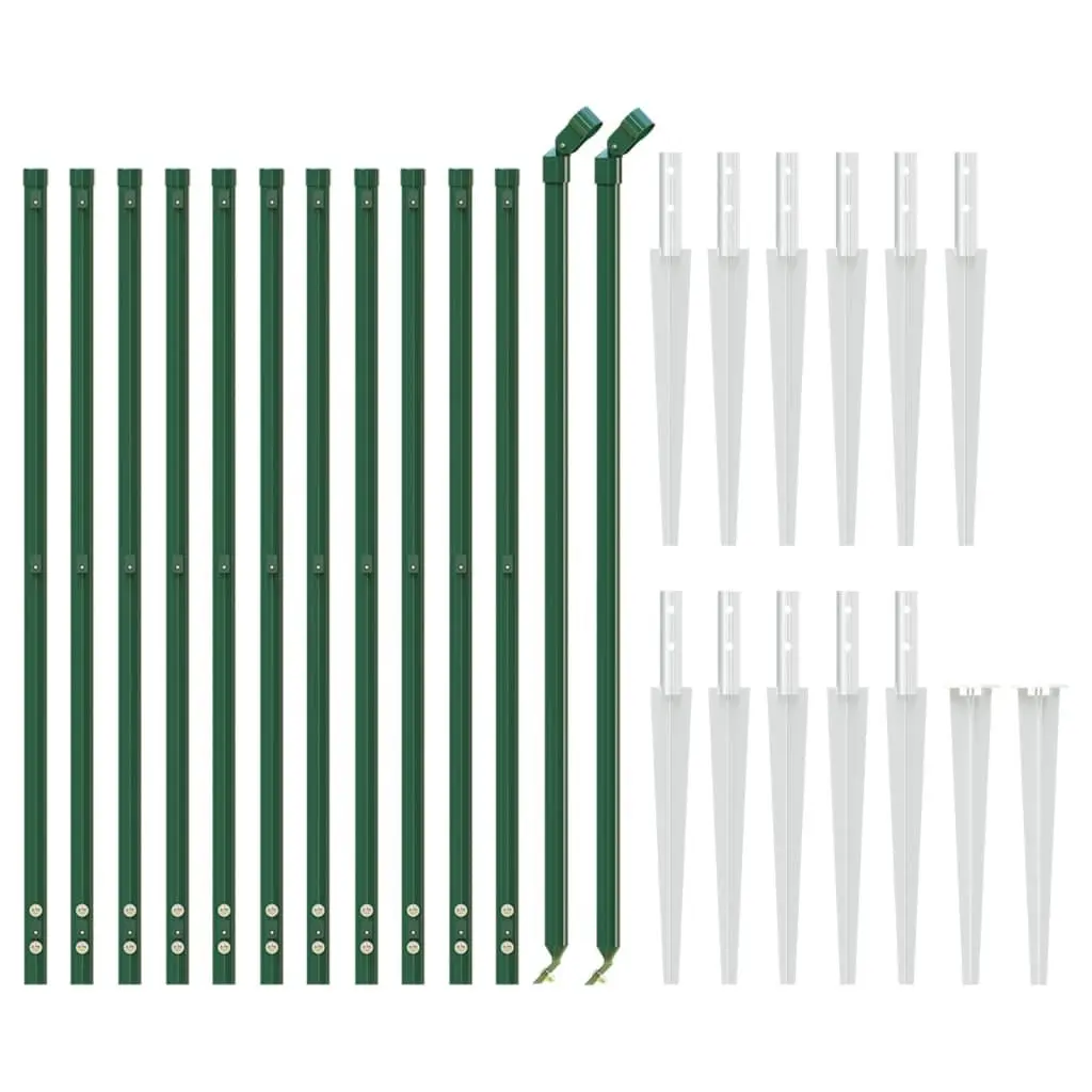 Wire Mesh Fence Panel Steel Green 1x25m