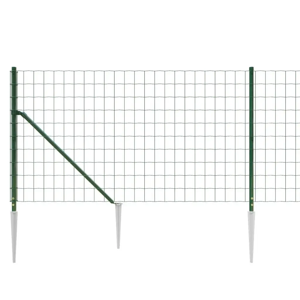 Wire Mesh Fence Panel Steel Green 1x25m