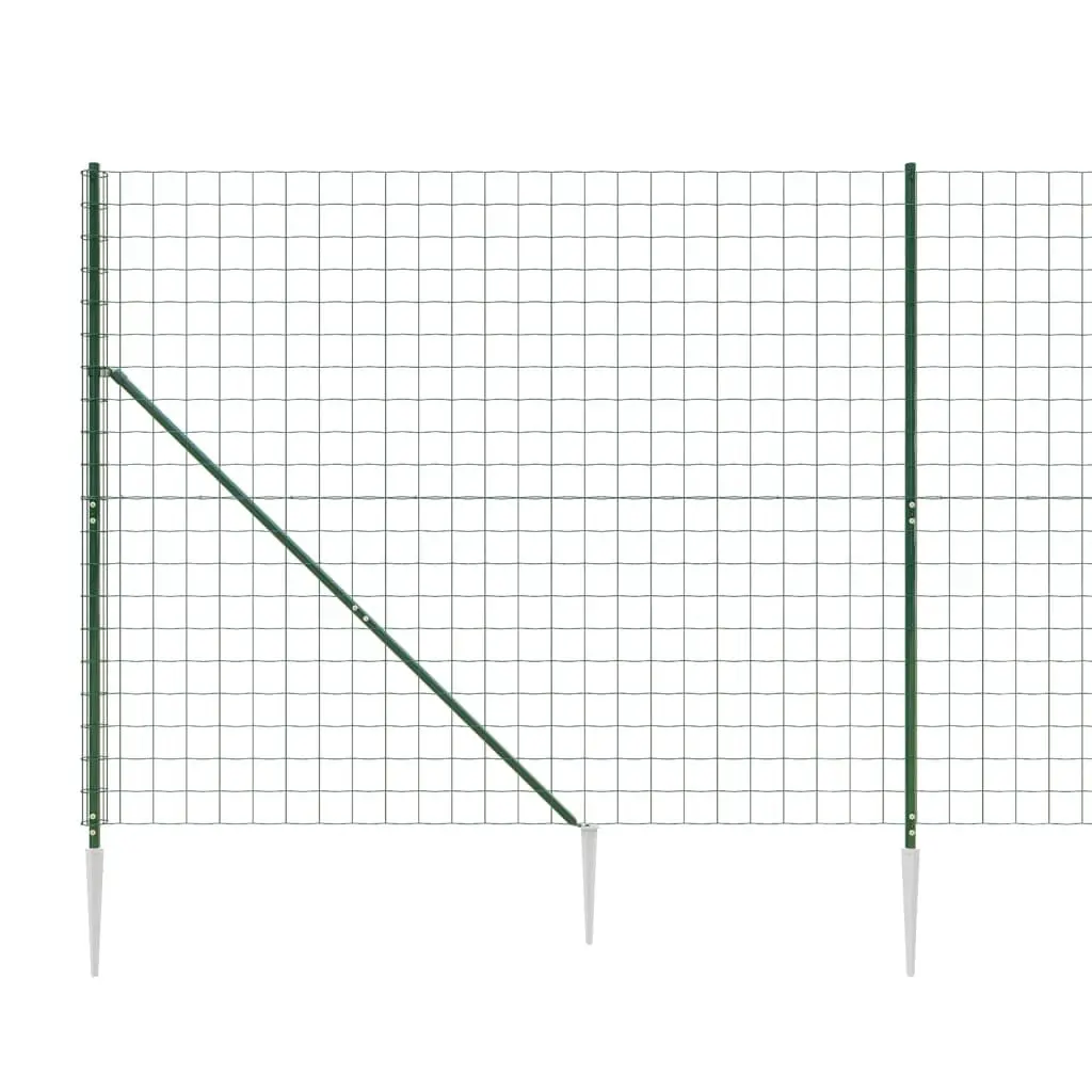 Wire Mesh Fence Panel Steel Galvanised PVC Coated 1.4m x 25m Green