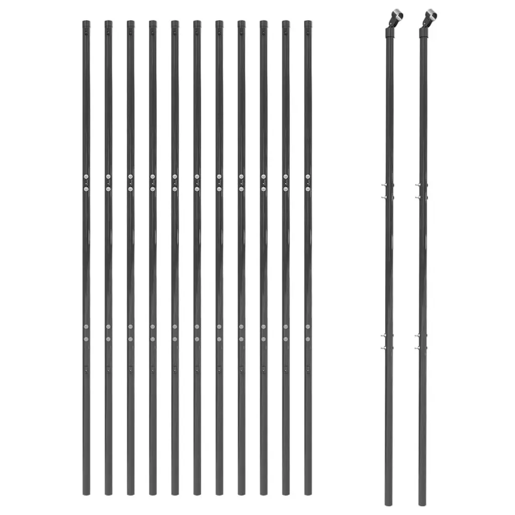Wire Mesh Fence Panel Galvanised Steel 1.4x25m Anthracite Outdoor Barrier