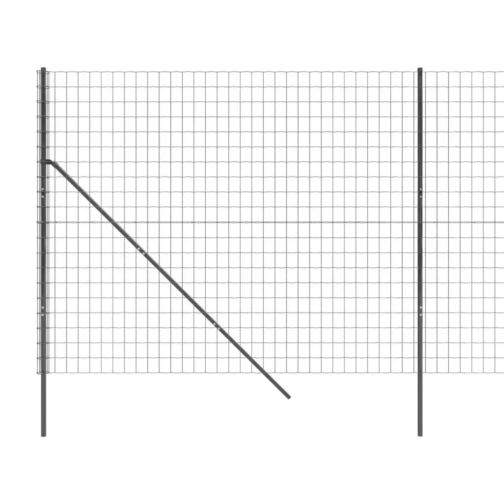 Wire Mesh Fence Panel Galvanised Steel 1.4x25m Anthracite Outdoor Barrier