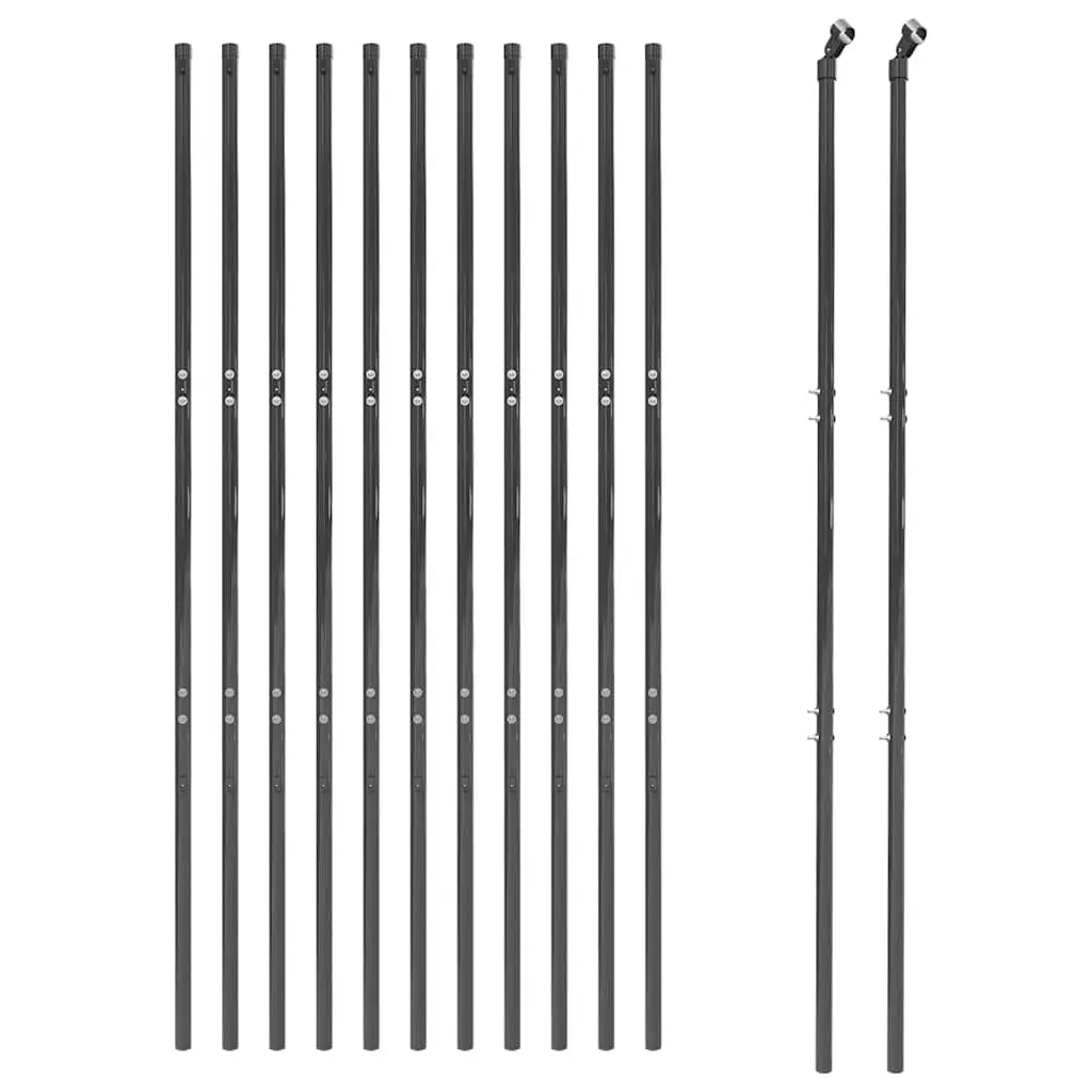 Galvanised Steel Wire Mesh Fence Panel 1.4m High 25m Long Anthracite Garden Barrier