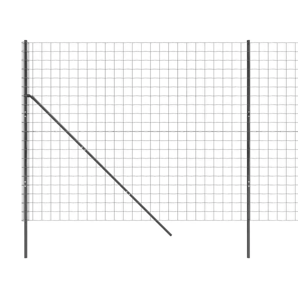 Galvanised Steel Wire Mesh Fence Panel 1.4m High 25m Long Anthracite Garden Barrier