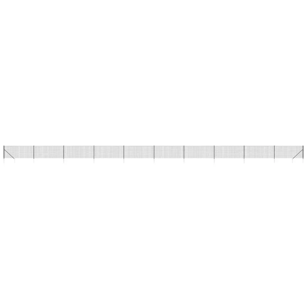 Wire Mesh Fence Panel Anthracite Spike Anchors 1x25m Steel Construction Garden Barrier