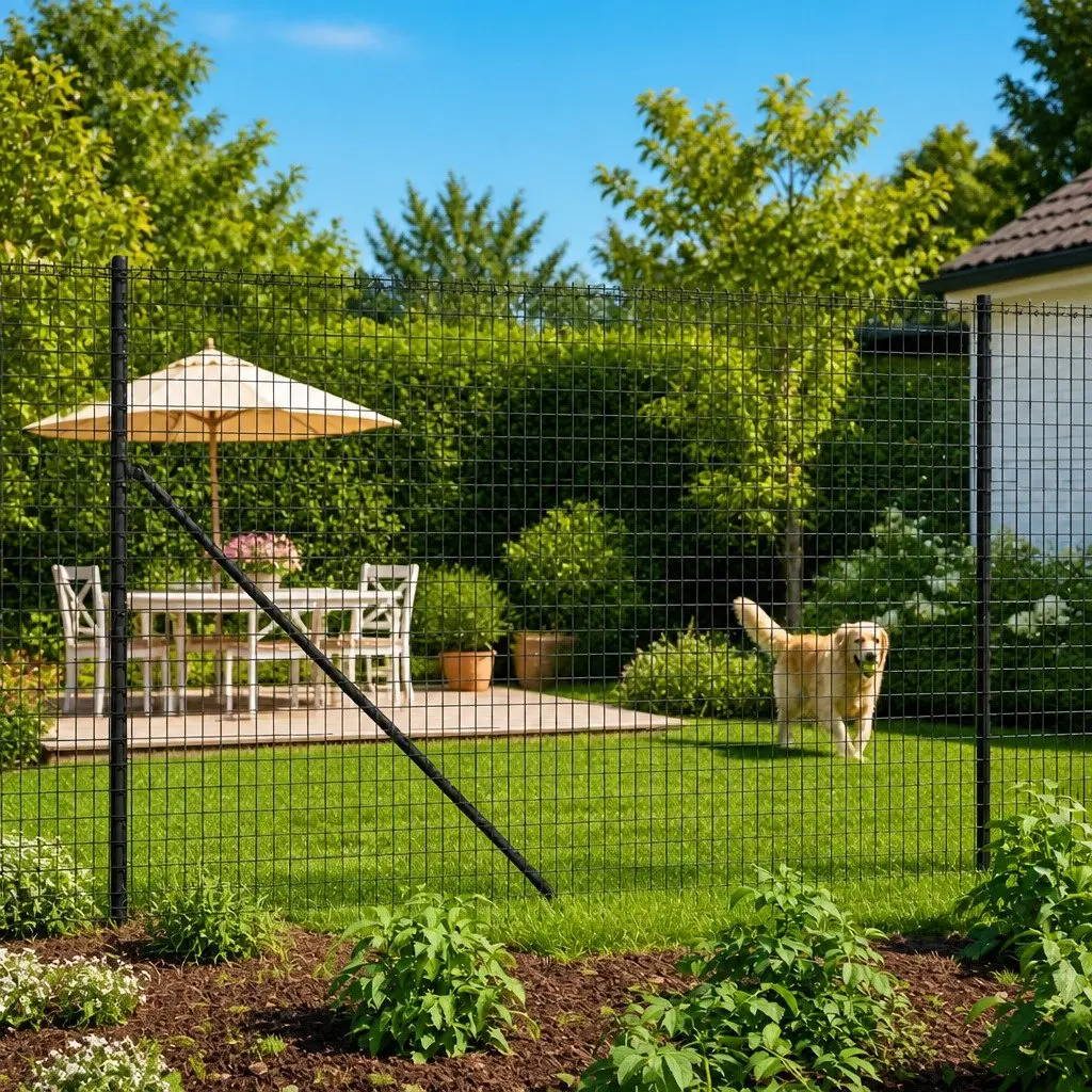 Wire Mesh Fence Steel Anthracite 1.4m x 25m Panel with Spike Anchors