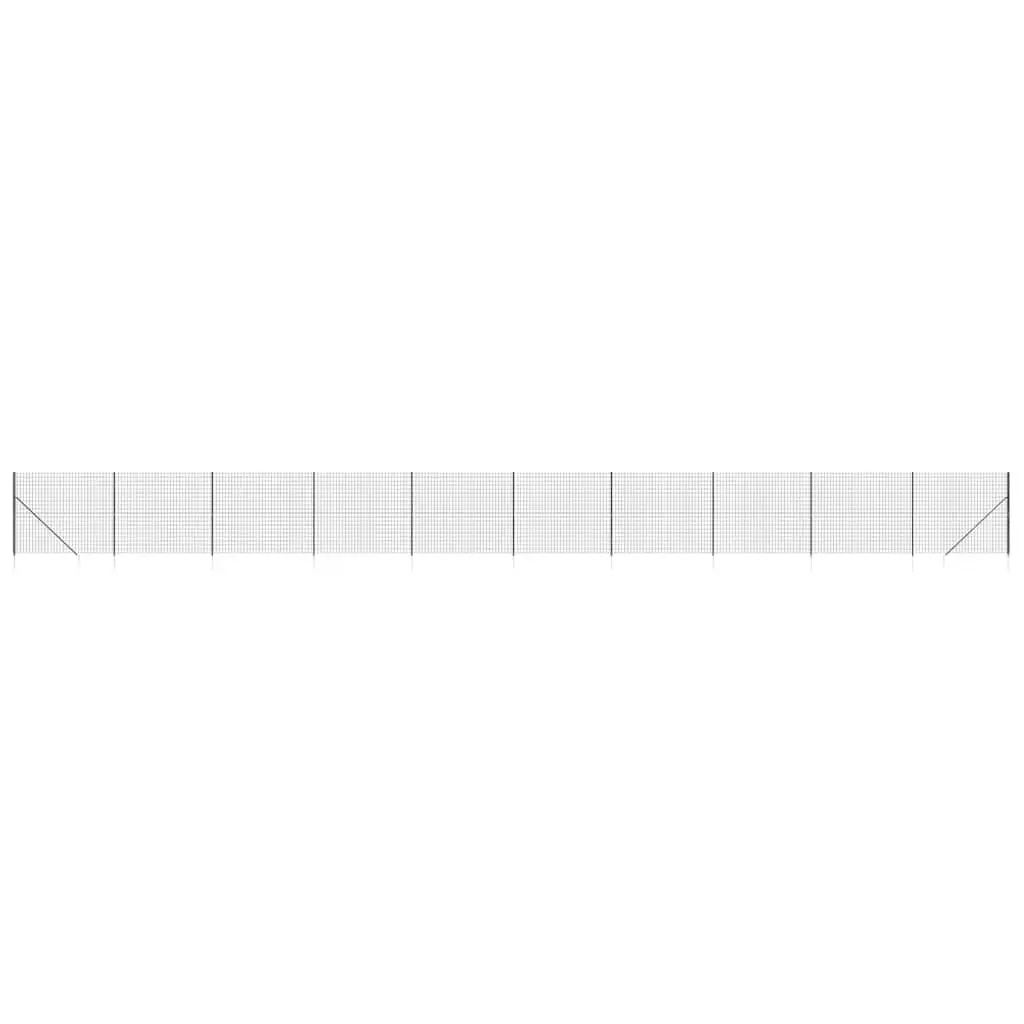 Wire Mesh Fence Panel Steel Galvanised PVC Coated 1.4x25m Anthracite