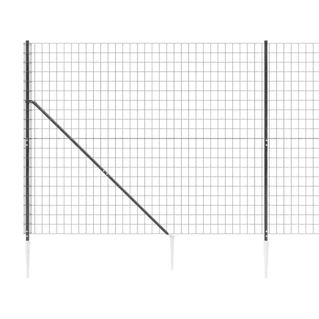 Wire Mesh Fence Panel Steel Galvanised PVC Coated 1.4x25m Anthracite