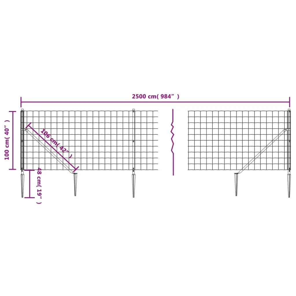 Wire Mesh Fence Panel for Gardens and Properties, Anthracite