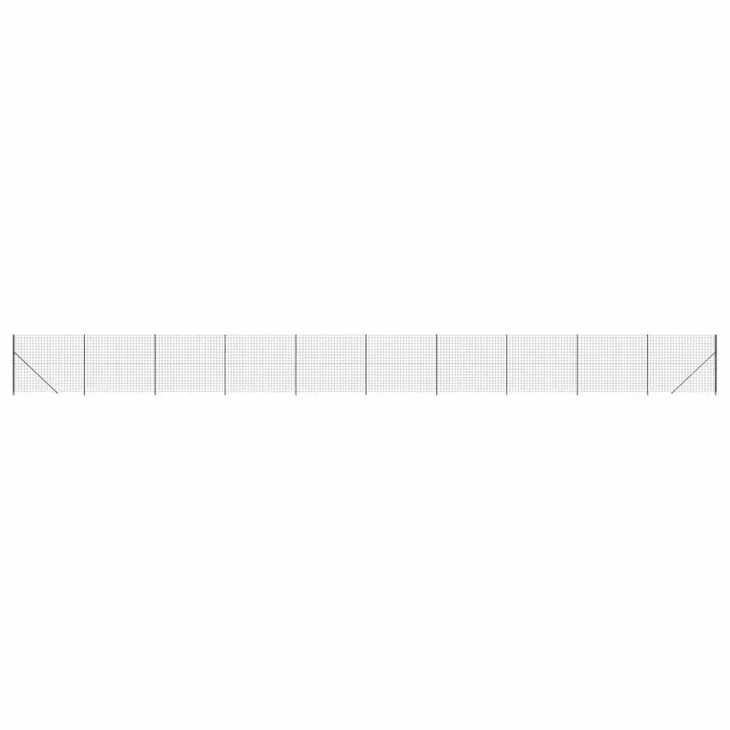 Wire Mesh Fence Panel with Flange Steel 1.6 x 25m Anthracite Grey