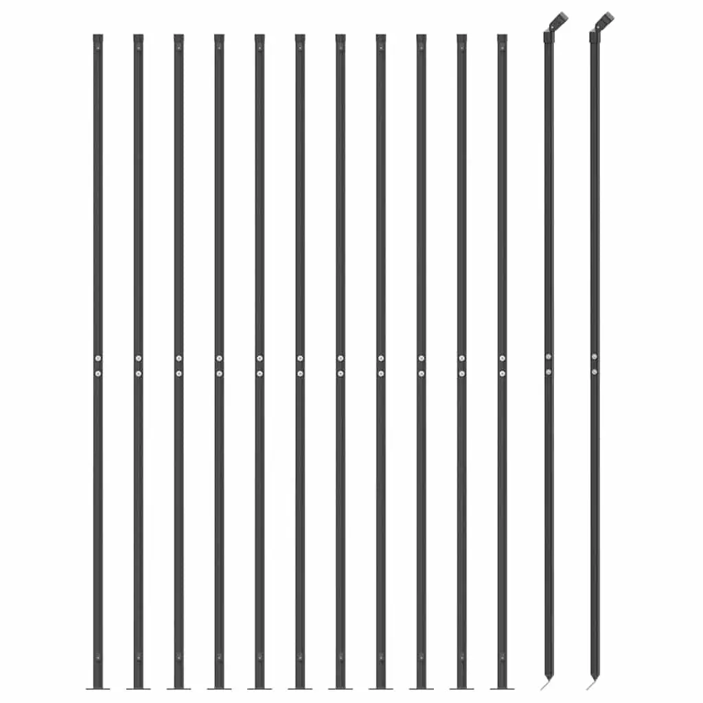 Wire Mesh Fence Panel with Flange Steel 1.6 x 25m Anthracite Grey