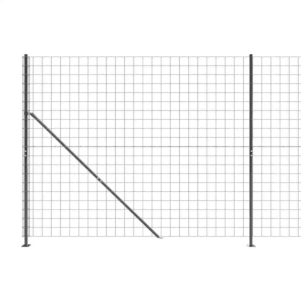 Wire Mesh Fence Panel with Flange Steel 1.6 x 25m Anthracite Grey