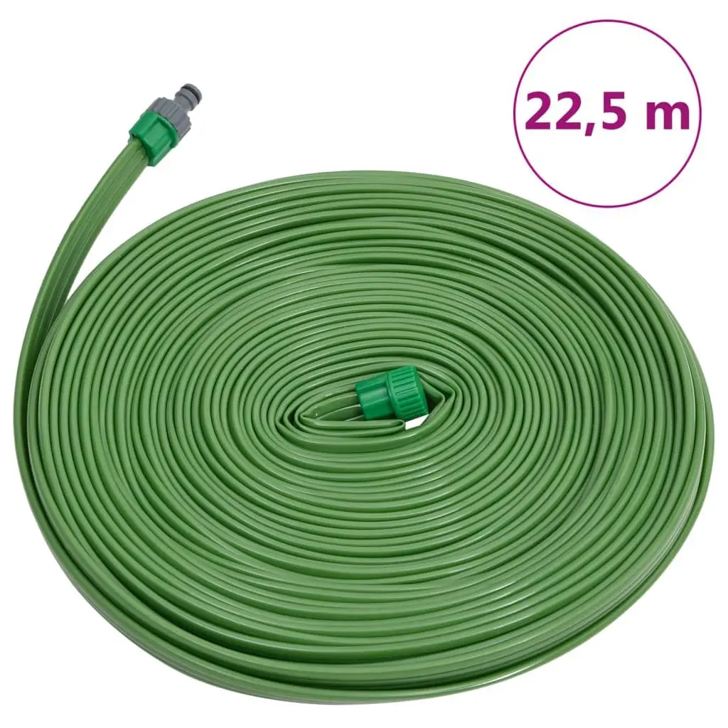 3-Tube Sprinkler Hose Garden Watering Irrigation System Green PVC 22.5m