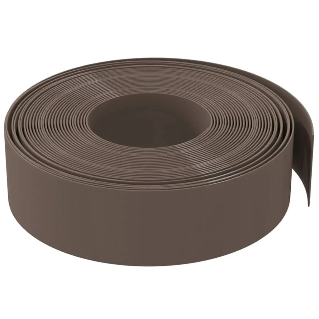 Garden Edging Border Flexible Polyethylene 10m Brown