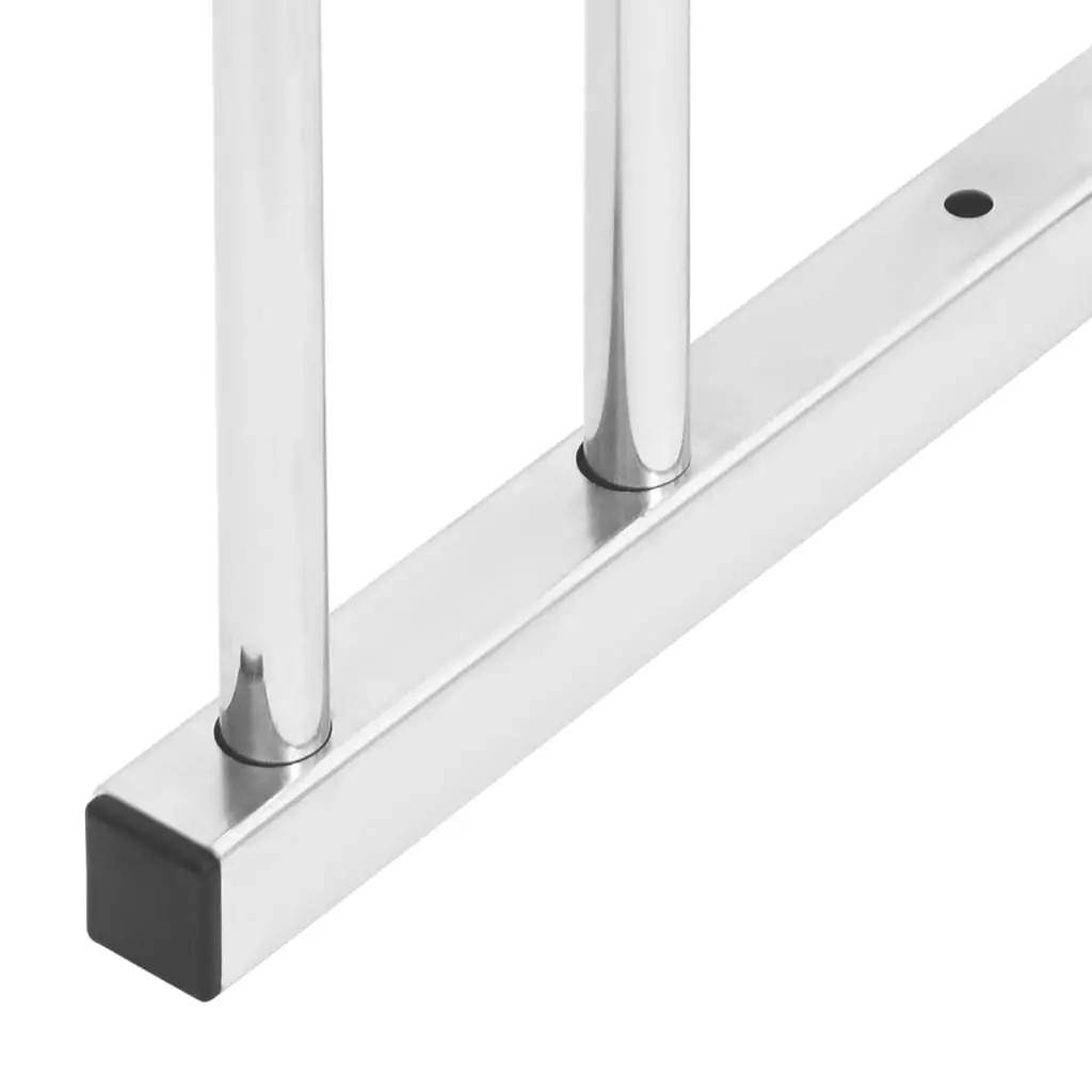 Bike Rack Galvanised Steel Ground Storage Stand for 2 Bicycles Silver