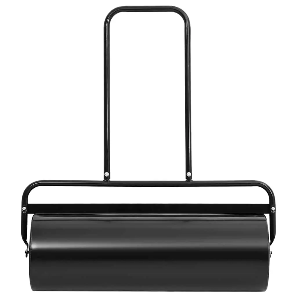 Lawn Roller Iron Steel Garden Tool Black 63L Push Handle Aerator
