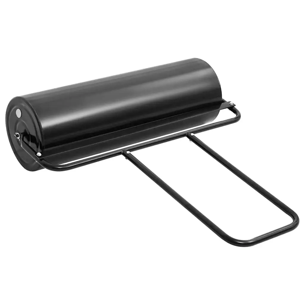 Lawn Roller Iron Steel Garden Tool Black 63L Push Handle Aerator