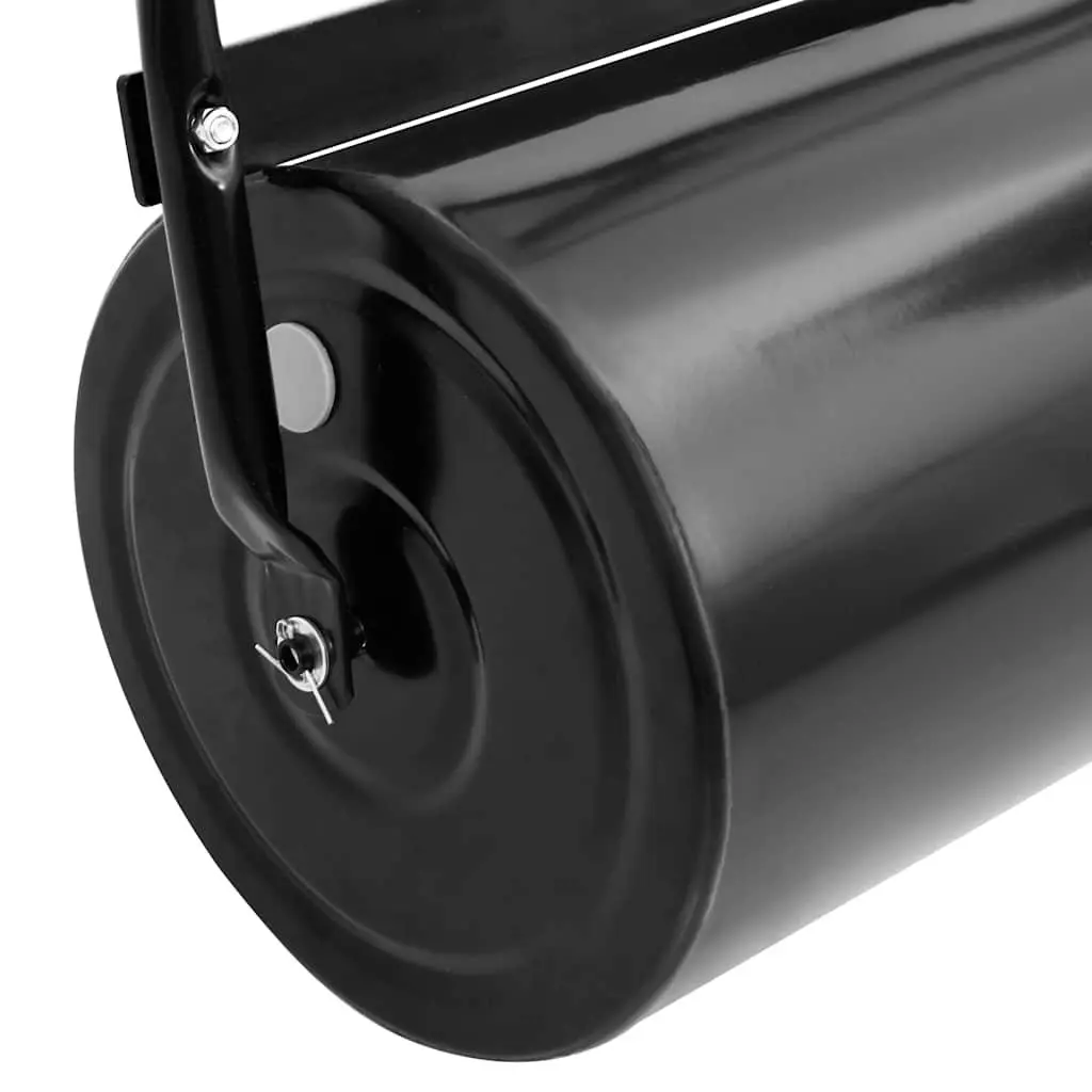 Lawn Roller Iron Steel Garden Tool Black 63L Push Handle Aerator