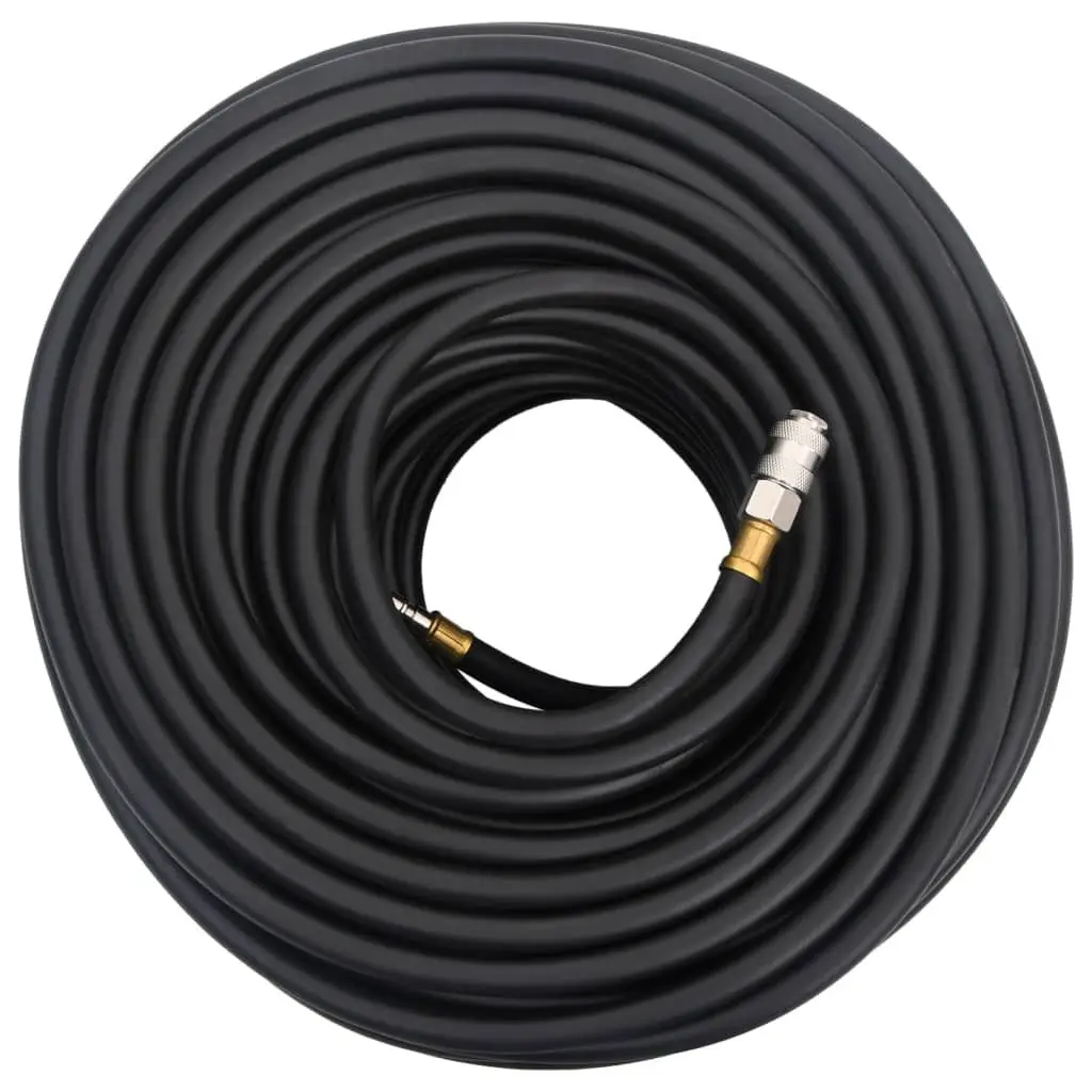 Air Hose 20m Black Flexible Rubber PVC for Pneumatic Tools 0.6 Inch Hybrid Construction 20 Bar