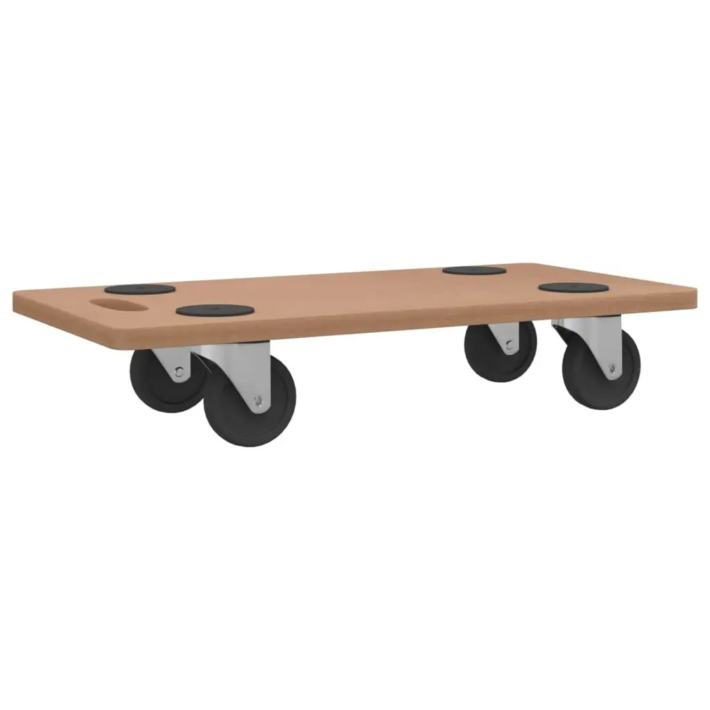 Dolly Trolleys Engineered Wood Rectangular 6 Pack Brown Moving Platform Anti-Slip Castors