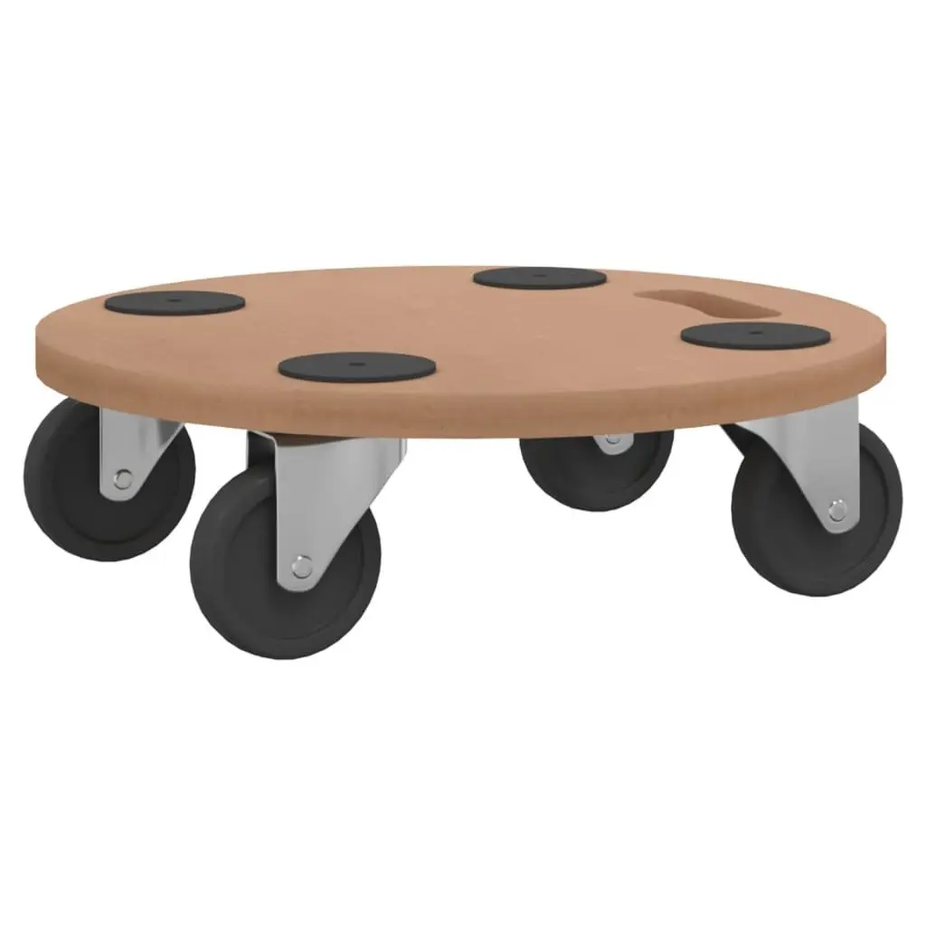 Dolly Trolleys Engineered Wood Round Brown 2 Piece Furniture Moving Platform