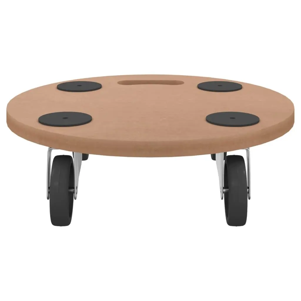 Dolly Trolleys Engineered Wood Round Brown 2 Piece Furniture Moving Platform