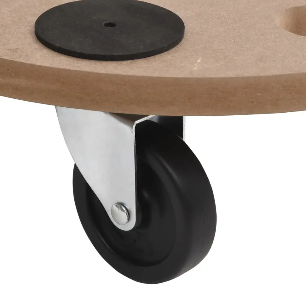 Round Moving Trolley Set Engineered Wood 6 Piece Brown Anti-slip Castors for Furniture Transport