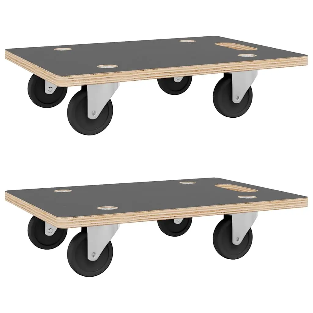 Transport Trolley Plywood Rectangular 50 x 35 x 11.5 cm Grey 2 pcs