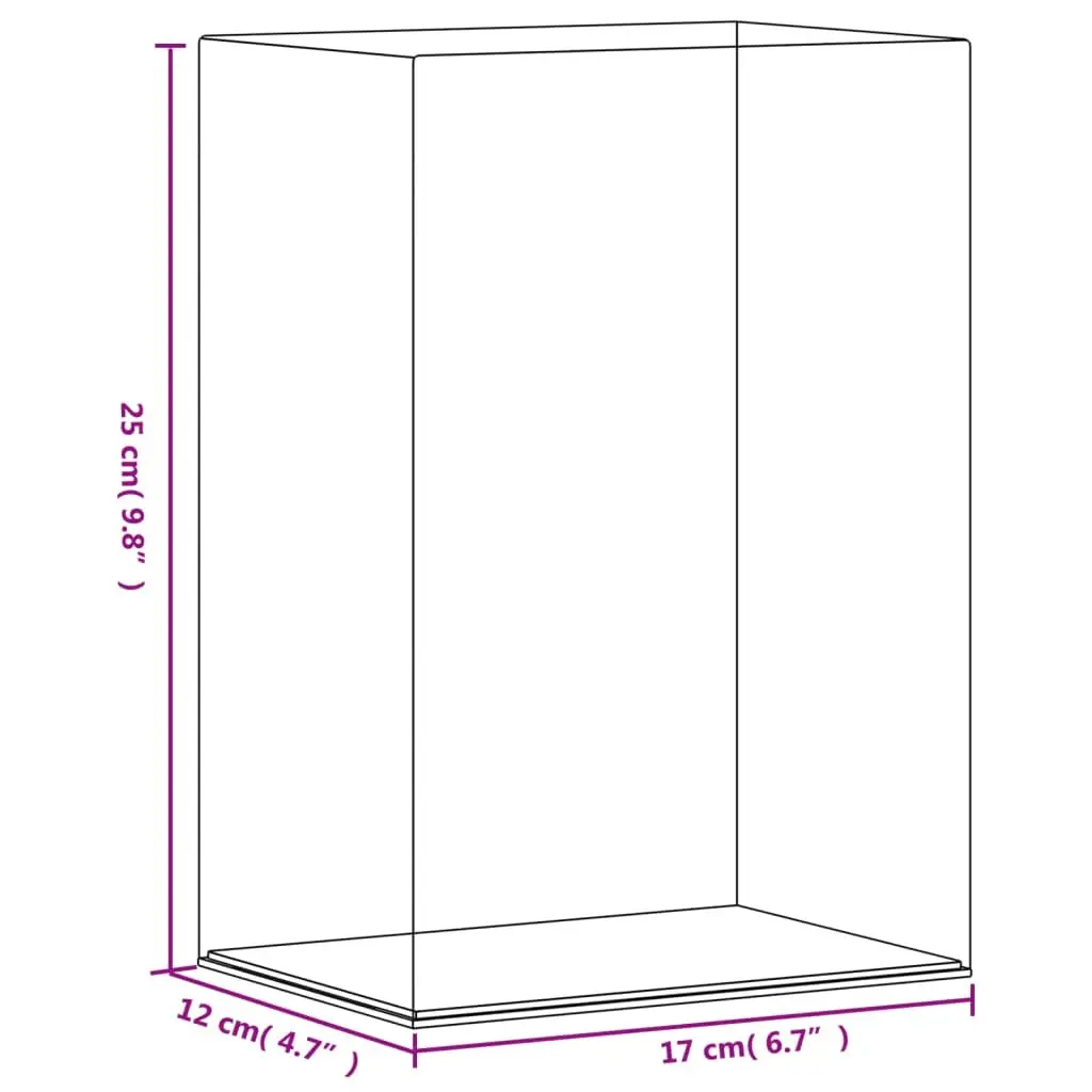 Acrylic Display Box Transparent Dustproof 17 x 12 x 25 cm