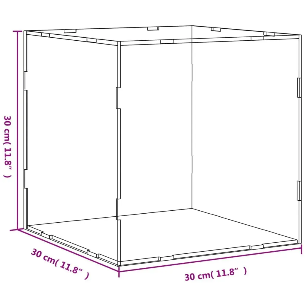 Acrylic Display Box Transparent 30x30x30cm Dustproof for Collectibles Toys Models Handicrafts Souvenirs