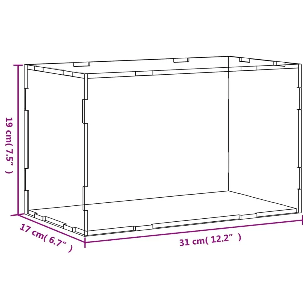 Acrylic Display Box Transparent 31 x 17 x 19 cm Dustproof Case for Collectibles Toys Models