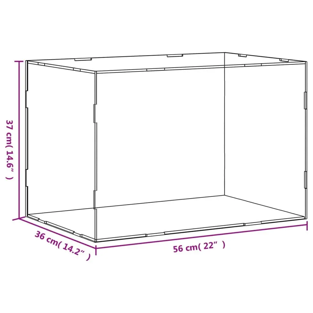 Transparent Acrylic Showcase Case Dustproof for Collectibles 56x36x37cm