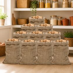 Jute Sacks 10 Pieces 60x105 cm Storage Bags Hessian Burlap Multipurpose Garden