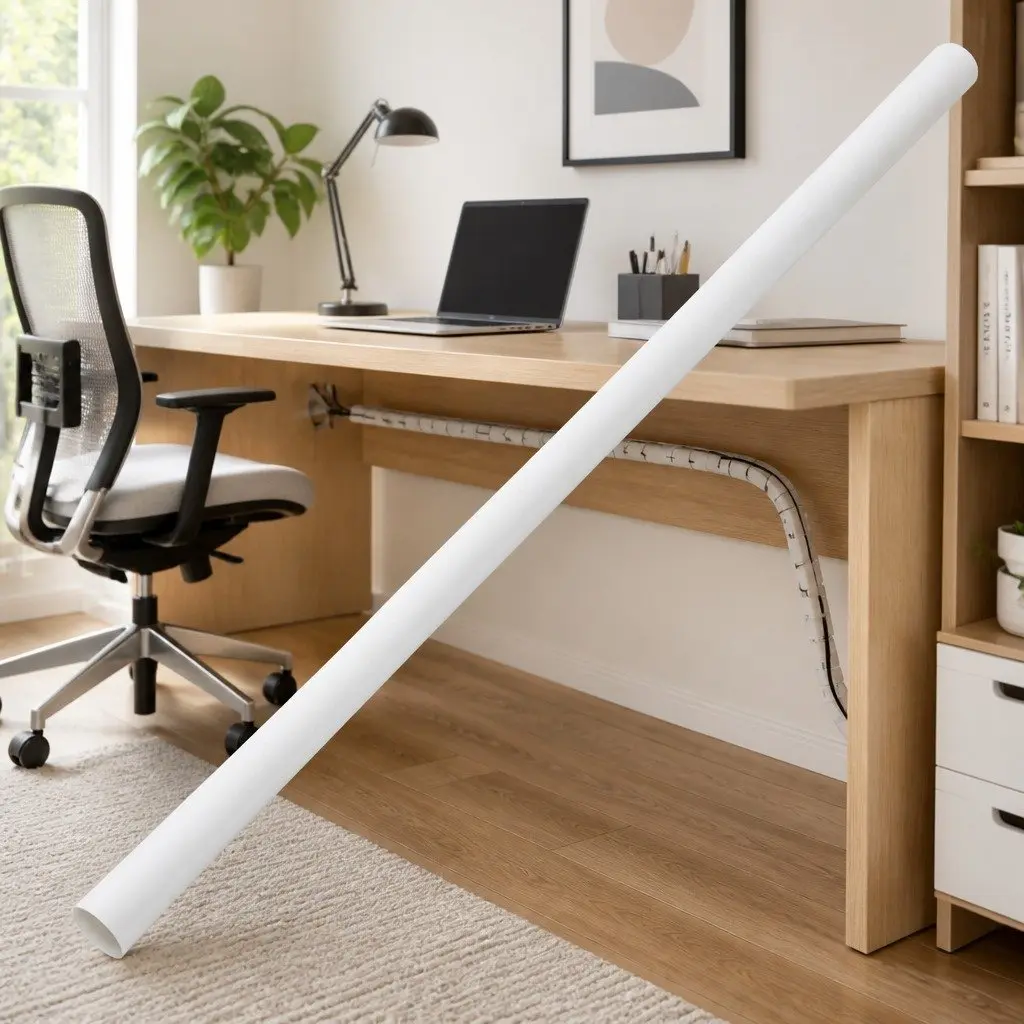 PVC Cable Trunking 30mm White 10m for Wall and Floor with Clips for Organizing Cords